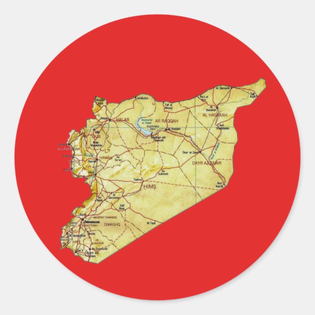 Adesivo do Mapa da Síria (Frente)