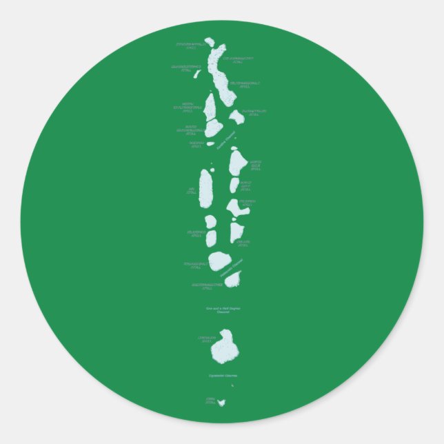 Adesivo do Mapa das Maldivas (Frente)