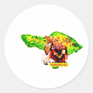 Adesivo do Mapa de Bali Máscara Barong Patrimônio
