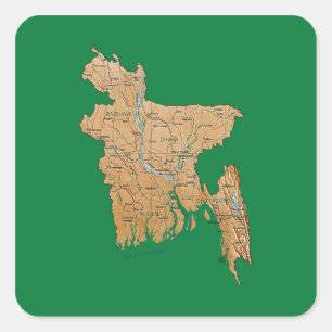 Adesivo do Mapa de Bangladesh