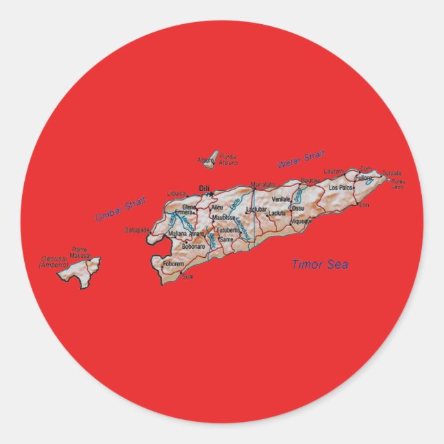 Adesivo do Mapa de Timor-Leste (Frente)