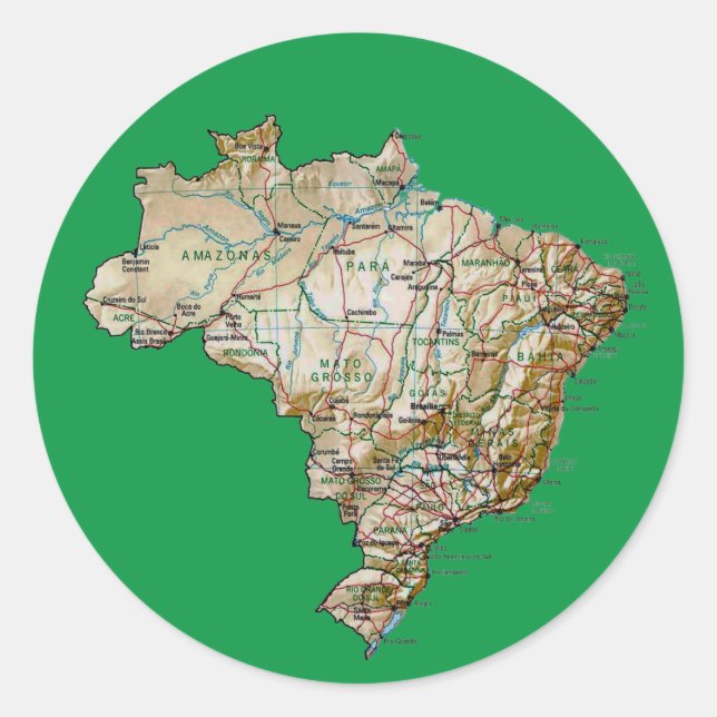 Adesivo do Mapa do Brasil (Frente)