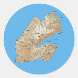 Adesivo do Mapa do Djibuti