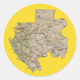 Adesivo do Mapa do Gabão
