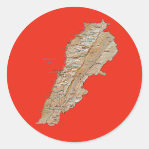 Adesivo do Mapa do Líbano