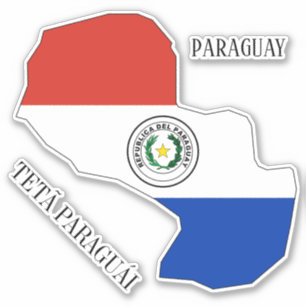 Adesivo do Mapa do Sinalizador do Paraguai