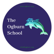 Adesivo do Mascote da Escola Ogburn Azul Escuro