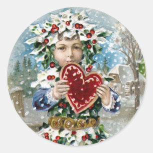 Adesivo Do "natal vintage coração e da neve"