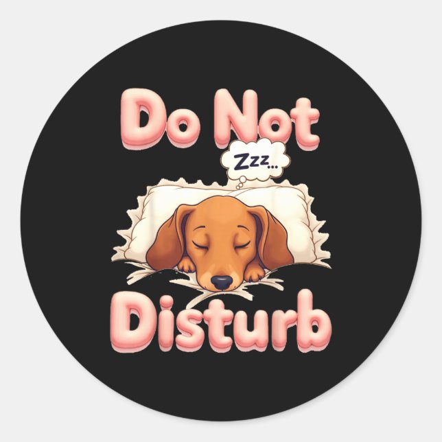 Adesivo Do Not Disturb Wiener Dog Funny Dachshund Pajamas  (Frente)