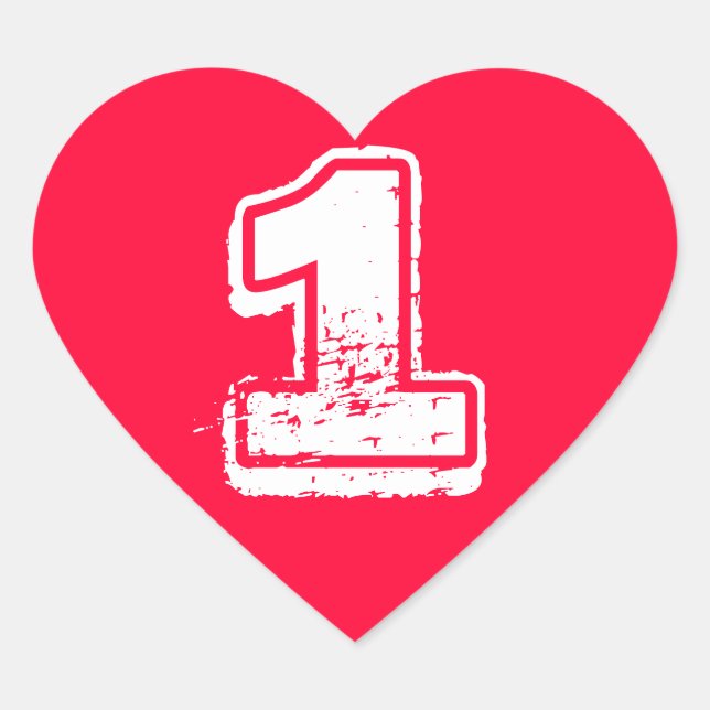 Adesivo do número de corações vermelhos (Frente)