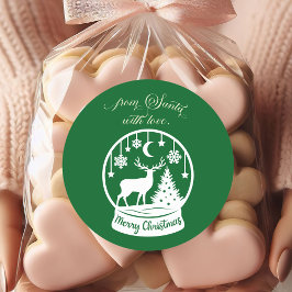 Adesivo Do Papai Noel Com Amor Globo de Neve Cervo