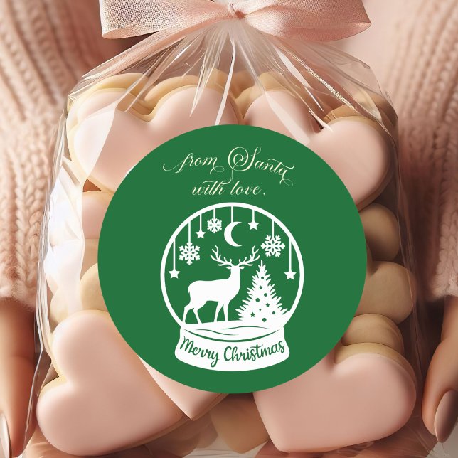 Adesivo Do Papai Noel Com Amor Globo de Neve Cervo (Criador carregado)
