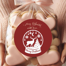 Adesivo Do Papai Noel Com Amor Veado Globo de Neve