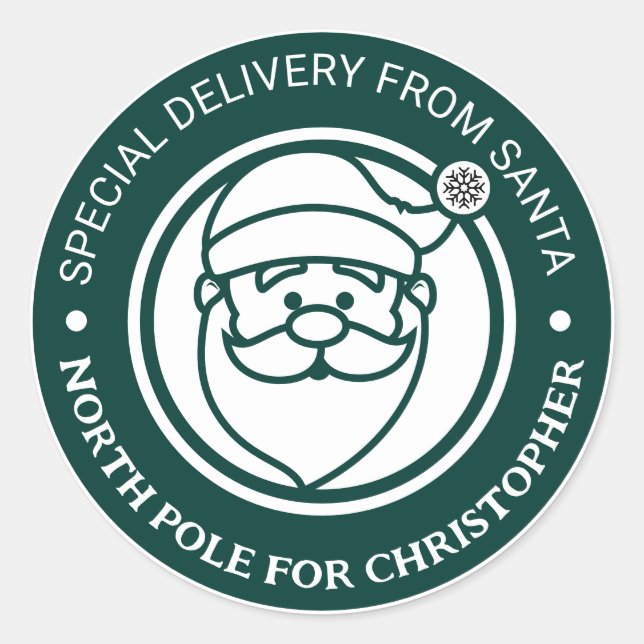 Adesivo Do Papai noel Stickers North Pole Feriado de Natal (Frente)