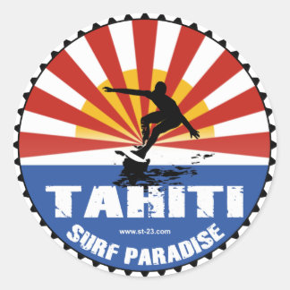 adesivo do paraíso de surfe de tahiti