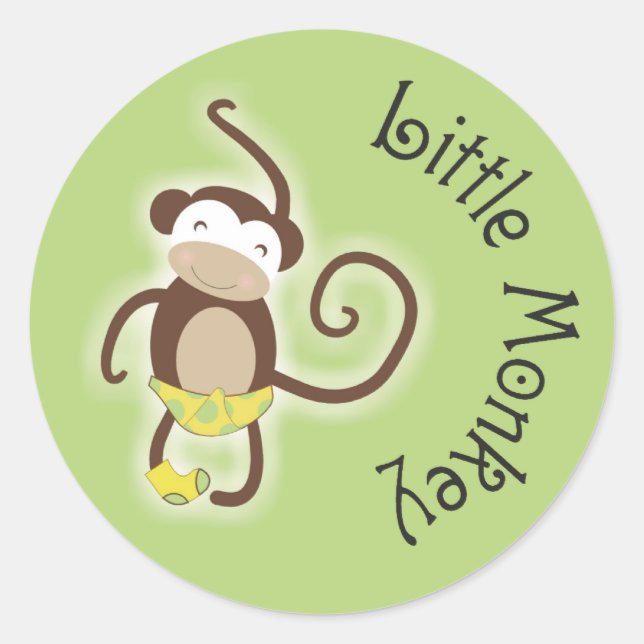 Adesivo do Pequeno Macaco Bebê 3,8 cm (Frente)