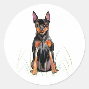 Adesivo do Pinscher Miniatura, Amante do Cão Min P