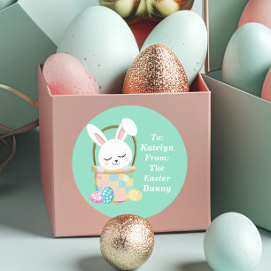 Adesivo Do Presente De Crianças Verdes De Pastel Cute Da P