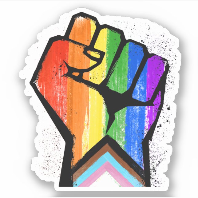 Adesivo do Punho do Orgulho Progressivo (Frente)