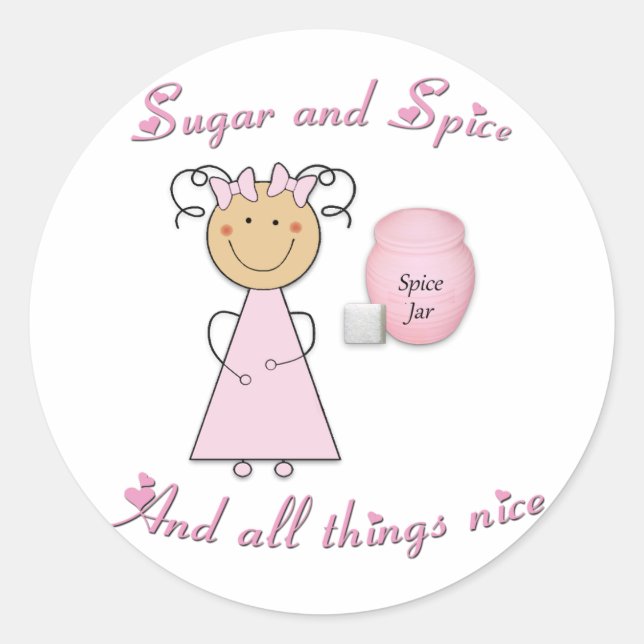 Adesivo Do que as meninas são feitas — Açúcar e Especiaria (Frente)