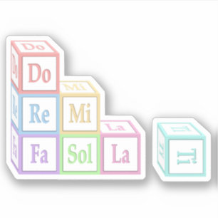Adesivo "Do Re Mi" Trava Bebês Musicais Empilhados Crian