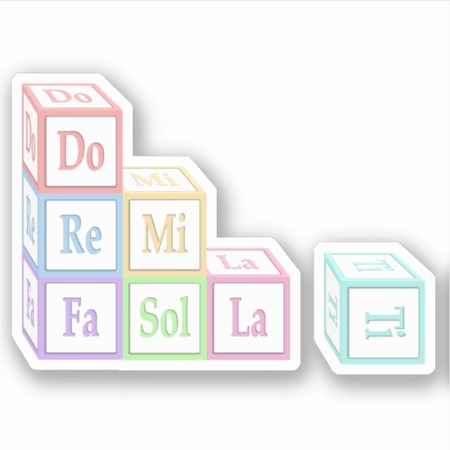 Adesivo "Do Re Mi" Trava Bebês Musicais Empilhados Criança (Frente)