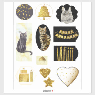 Adesivo Do Rico de Gato, Olhar para o Lixo Dourado, Aniver
