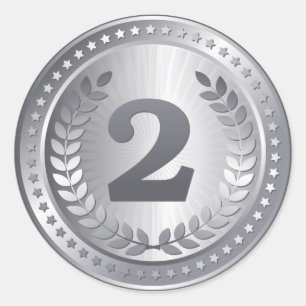 Adesivo do segundo de medalhas de prata