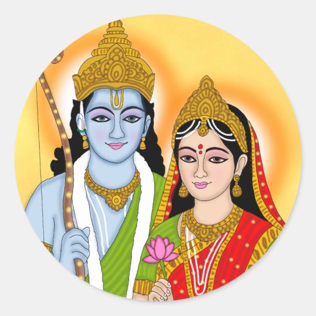Adesivo do Senhor Sita Ram – Decalque Espiritual D (Frente)