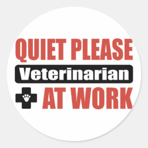 Adesivo Do silêncio veterinário por favor no trabalho