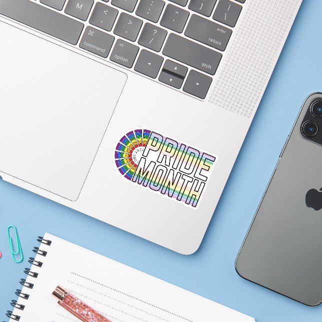 Adesivo do sinalizador LGBT Rainbow Priker (Notebook com iPhone)