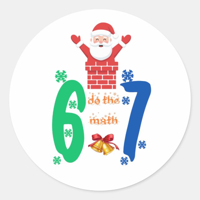 Adesivo Do The Math 67 Meme Christmas (Frente)
