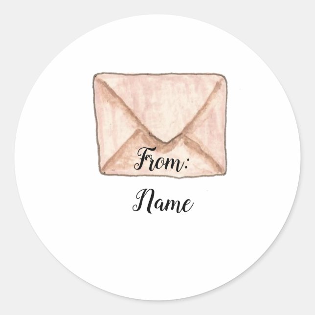 Adesivo Do Vinheta de Envelope Watercolor (Frente)