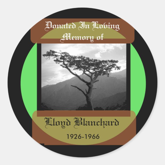 Adesivo Doado em memória de (Frente)