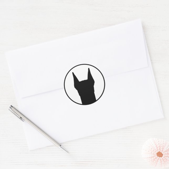 Adesivo Doberman Black On White (Envelope)