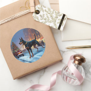 Adesivo Doberman Christmas Fesason Season