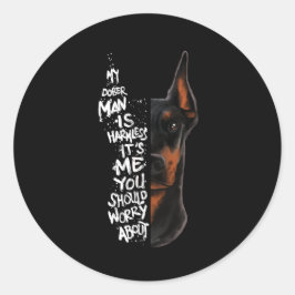 Adesivo Doberman Dog Dizendo Presente Sem Prejuízo