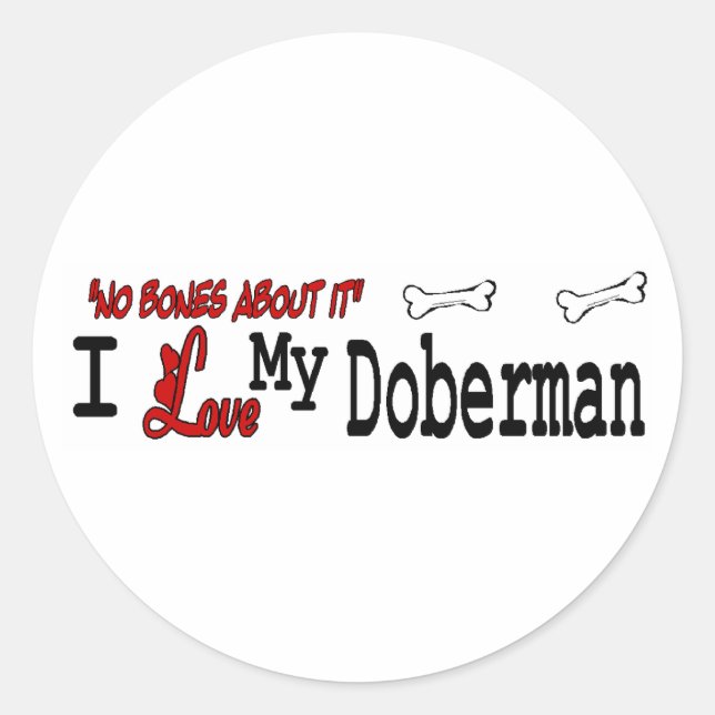 Adesivo Doberman Pinscher (I Love) Sticker (Frente)
