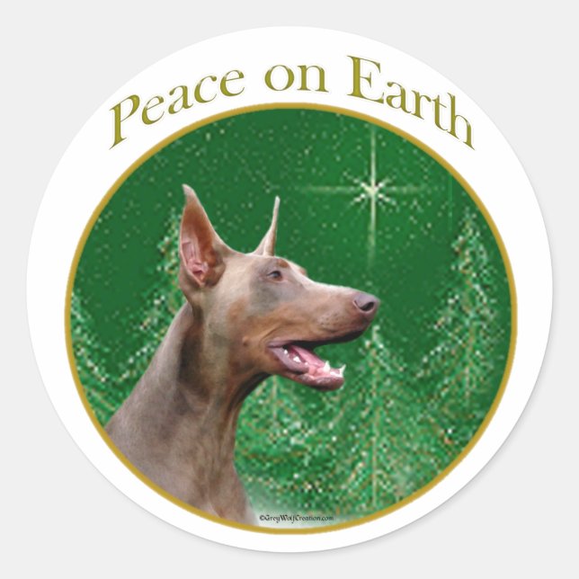 Adesivo Doberman Pinscher (isabella) Peace (Frente)