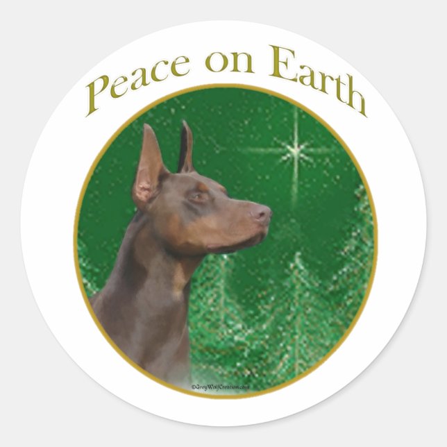 Adesivo Doberman Pinscher Peace (Frente)