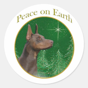 Adesivo Doberman Pinscher Peace
