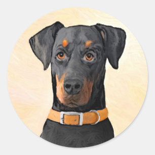 Adesivo Doberman Pinscher Pintura Original Descortada