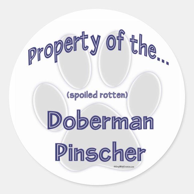 Adesivo Doberman Pinscher Property Sticker (Frente)