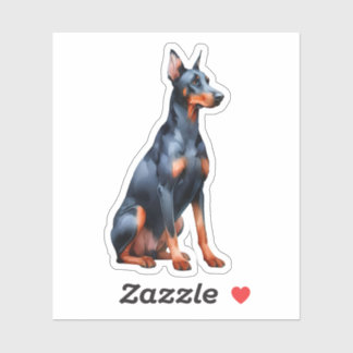 Adesivo Doberman Pinscher Sitting