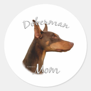 Adesivo Doberman Pinscher (vermelho) Mãe 2