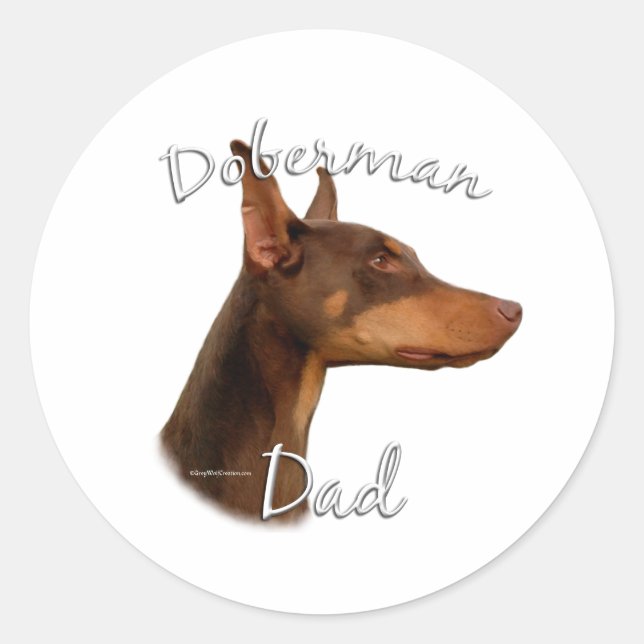 Adesivo Doberman Pinscher (vermelho) Pai 2 (Frente)
