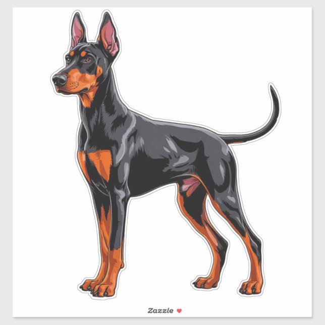 Adesivo Doberman Pinscher Vibrante (Folha)