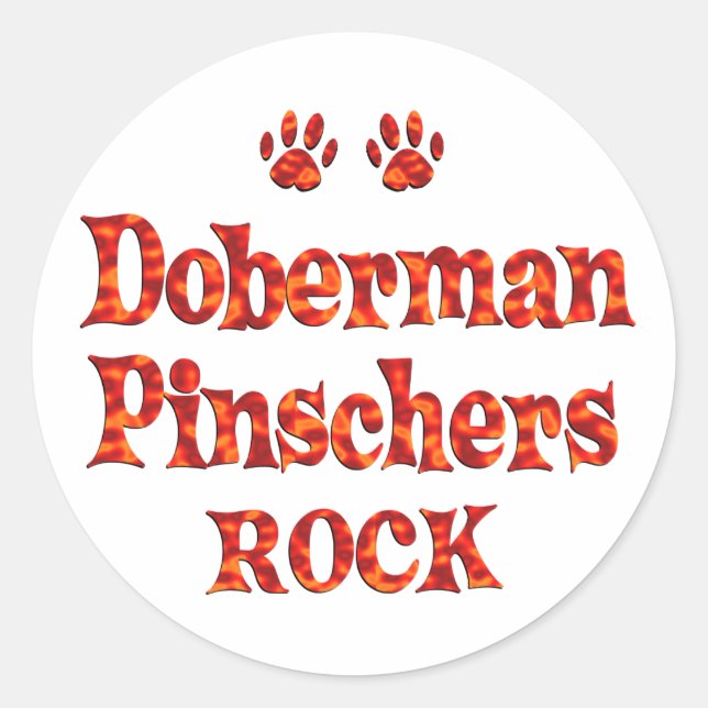 Adesivo Doberman Pinschers Rock (Frente)