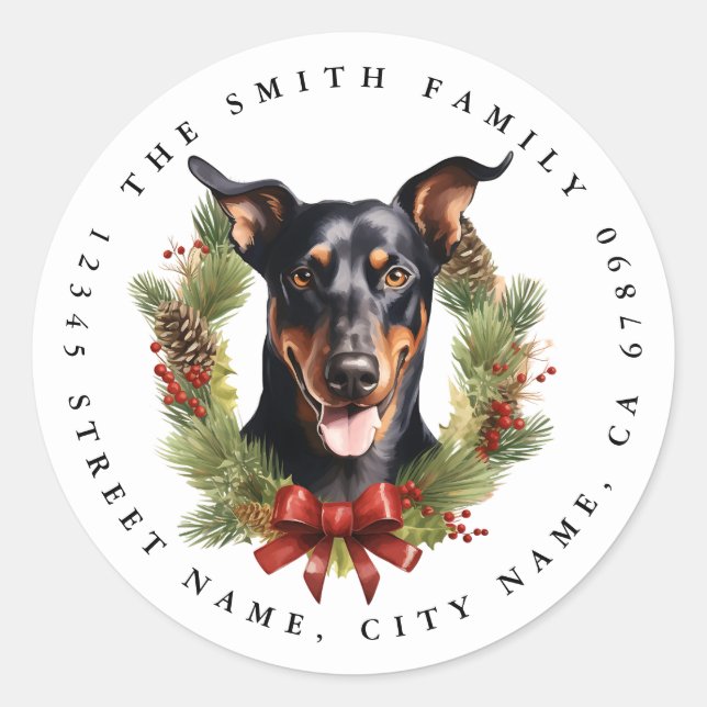 Adesivo Doberman Round Stickers (Frente)