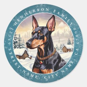 Adesivo Doberman Round Stickers